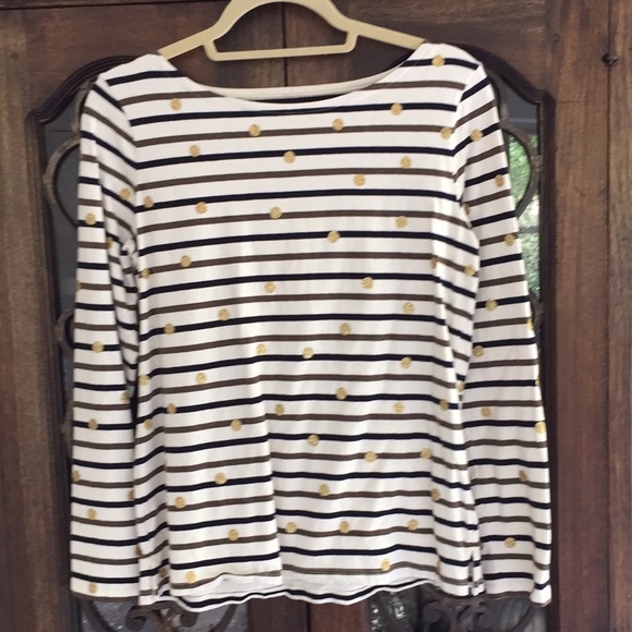Talbots Tops - Talbots Gold foil polkadot long sleeve top
